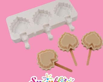 CAKESICLE MOLD, Lace Heart Popsicle Mold, Silicone Ice Cream Mold, Baking Supplies, DIY Baking, Fast Shipping, Unique Mold, Sprinklify