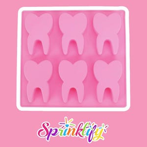 SPRINKLIFY Molar Tooth Mold, 6 Cavity Silicone Soap Mold, Teeth Bath Bomb Mold, Dental Mold, Medial Theme Baking Mold, Chocolate Supplies