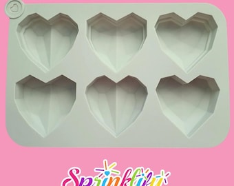 Molde de corazón de diamante SPRINKLIFY, molde para bombas de chocolate caliente, molde de corazón rompible, molde para hornear, molde para postres, molde para hacer jabón, molde de silicona