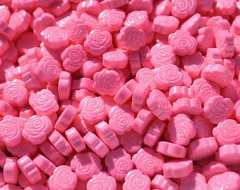 ROSE SPRINKLES, Mothers Day Cake Decoration, Floral Sprinkles, Pink Baby Shower Cake Supplies, Valentines Day Flower Shaped Edible Sprinkles