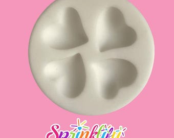 Molde de mini corazones SPRINKLIFY, molde de silicona para fondant, decoración de dulces de San Valentín, chocolate, molde de corazones pequeños, arcilla polimérica con temática de amor