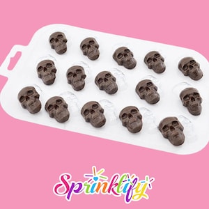 SPRINKLIFY Mini Skulls Mold, Halloween Mold, Skeleton Mold, Soap Embeds Mold, Gothic Mold, Chocolate Mold, Candy Mold, Plastic Mold, Scary