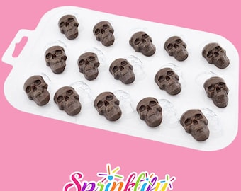 SPRINKLIFY Mini Skulls Mold, Halloween Mold, Skeleton Mold, Soap Embeds Mold, Gothic Mold, Chocolate Mold, Candy Mold, Plastic Mold, Scary