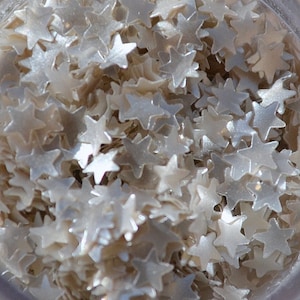 Silver Star Shaped Glitter, Edible Food Grade Glitter Flakes for Cakes, Drinks, Cupcake Decor, Glitter Toppers, Star Shaped Shimmer Flakes