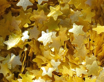 Gold Star Shaped Glitter, Edible Food Grade Glitter Flakes for Cakes, St Patricks Cupcake Decor, Glitter Toppers, Star Shaped Shimmer Flakes