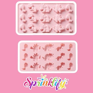 SPRINKLIFY Dinosaurs Mold, 15 Cavity Silicone Mold, Chocolate Mold, Candy Mold, Baking Mold, Soap Embeds Mold, Baking Supplies