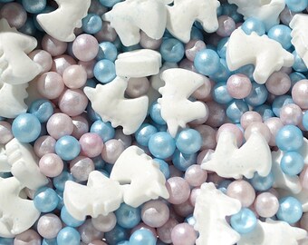 UNICORN SPRINKLES - Naturally Colored Collection - Cupcake Decoration, Birthday Cake Supplies, Unicorn Party, Blue & Purple Edible Sprinkles
