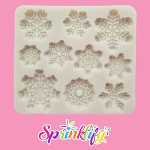 SPRINKLIFY Snowflake Variety Mold, Fondant Mold, Winter Holiday Chocolate Mold, Christmas Mold, Cupcake Decoration, Mold for Treats