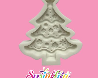 SPRINKLIFY Christmas Tree Mold, Fondant Mold, Winter Holiday Chocolate Mold, Cupcake Decoration, Mold for Treats, Pine Tree Mold, Woodland