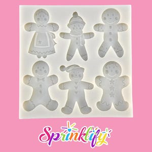 SPRINKLIFY Gingerbread Variety Mold, Fondant Mold, Winter Mold, Christmas Chocolate Mold, Cupcake Decoration Tools, Resin Mold, Clay Mold