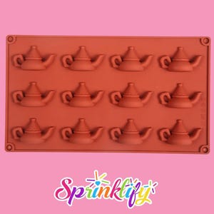 SPRINKLIFY Tea Pots Mold, Chocolate Mold, Candy Mold, Baking Supplies, Fondant Mold, Tea Party Theme Cake Decoration, Tea Cups Mold,Silicone