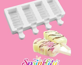 SPRINKLIFY Popsicle Mold (4 Cavity), Cakesicle Mold, Baking Mold, Dessert Mold, High Quality Silicone Mold, Candy Mold, Baking Supplies