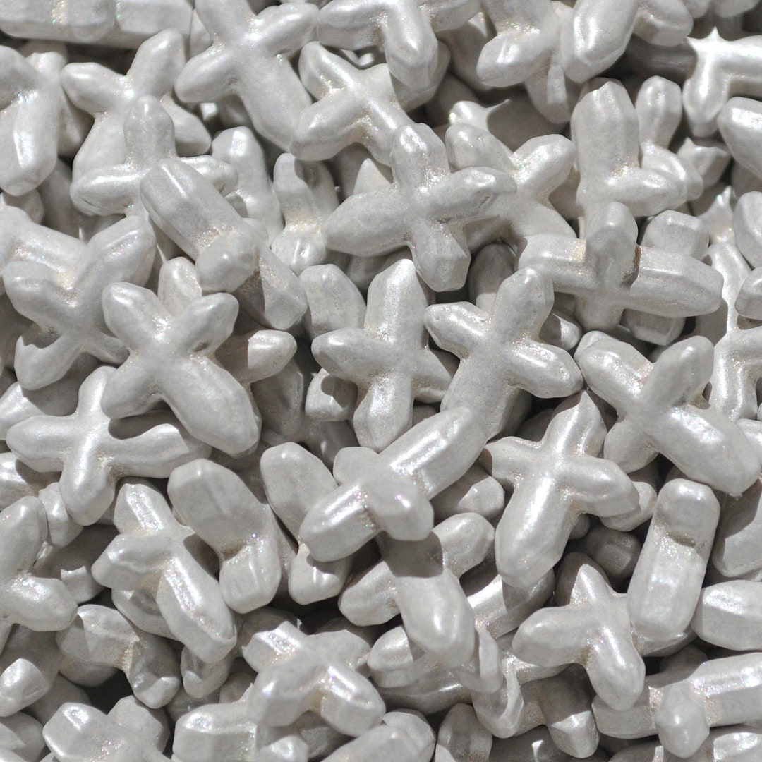 SILVER CROSSES SPRINKLES, Baptism Cake Decoration, Religious Theme