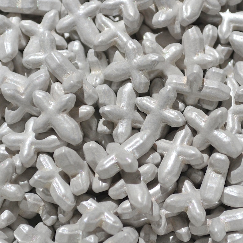 SILVER CROSSES SPRINKLES, Baptism Cake Decoration, Religious Theme ...