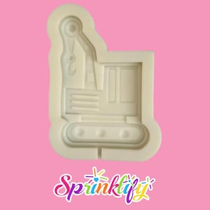 Molde de grúa de construcción SPRINKLIFY, molde para fondant, decoración de pasteles, molde de construcción, molde para chocolate, molde para arcilla, molde para resina, molde para maquinaria