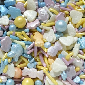SWEET DREAMS SPRINKLES - Naturally Colored Collection - Birthday Cake Decorations, Edible Sprinkles, Baby Shower Supplies, Pastel Colored