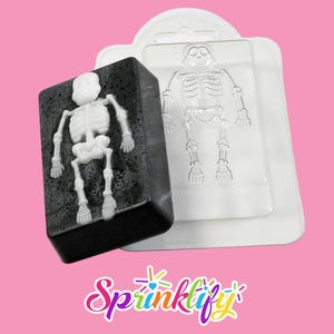 SPRINKLIFY Skeleton Mold, Halloween Mold, Soap Mold, Gothic Mold, Bath Bomb Mold, Chocolate Mold, Candy Mold, Soapmaking Supply, Scary Mold