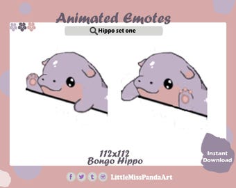 Animated Hippo Set for Twitch