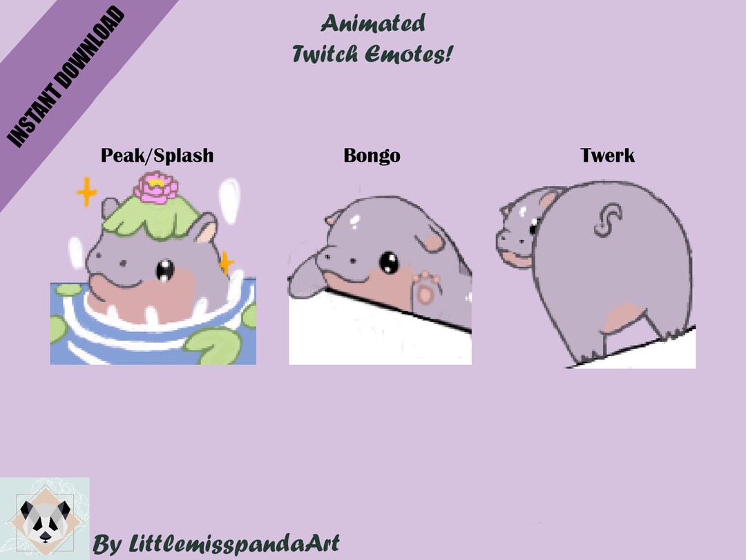 Animated Hippo Set for Twitch - Etsy