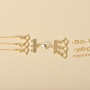 Solid gold necklace layering clasp Clearance