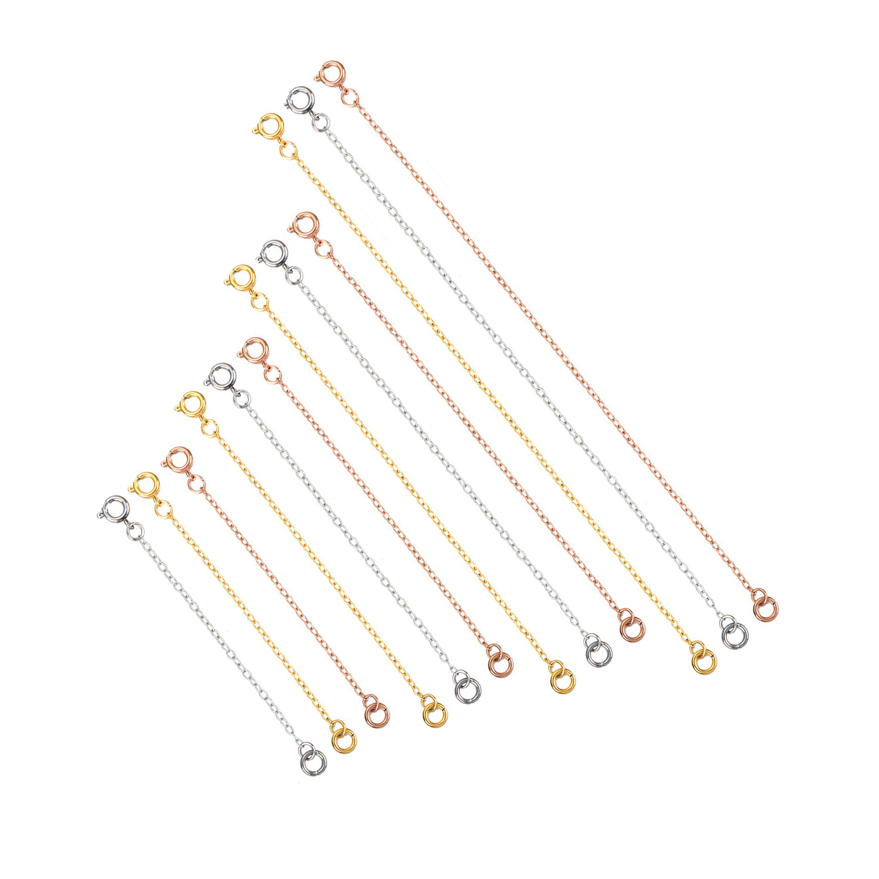 14K Solid Gold Chain Extender Adjustable Necklace Extender Etsy