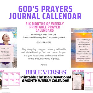 Bible Verses Digital Weekly Photo Calendar with Journaling & Gratitude