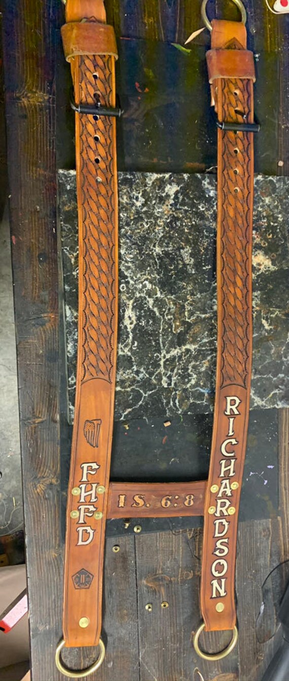 Leather Suspenders for Bunker Gear 