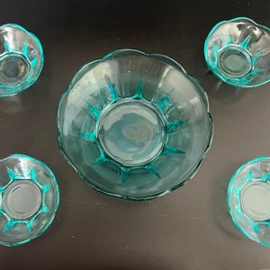 Hazel Atlas Azure Capri Dessert/Salad Bowl Set of 4