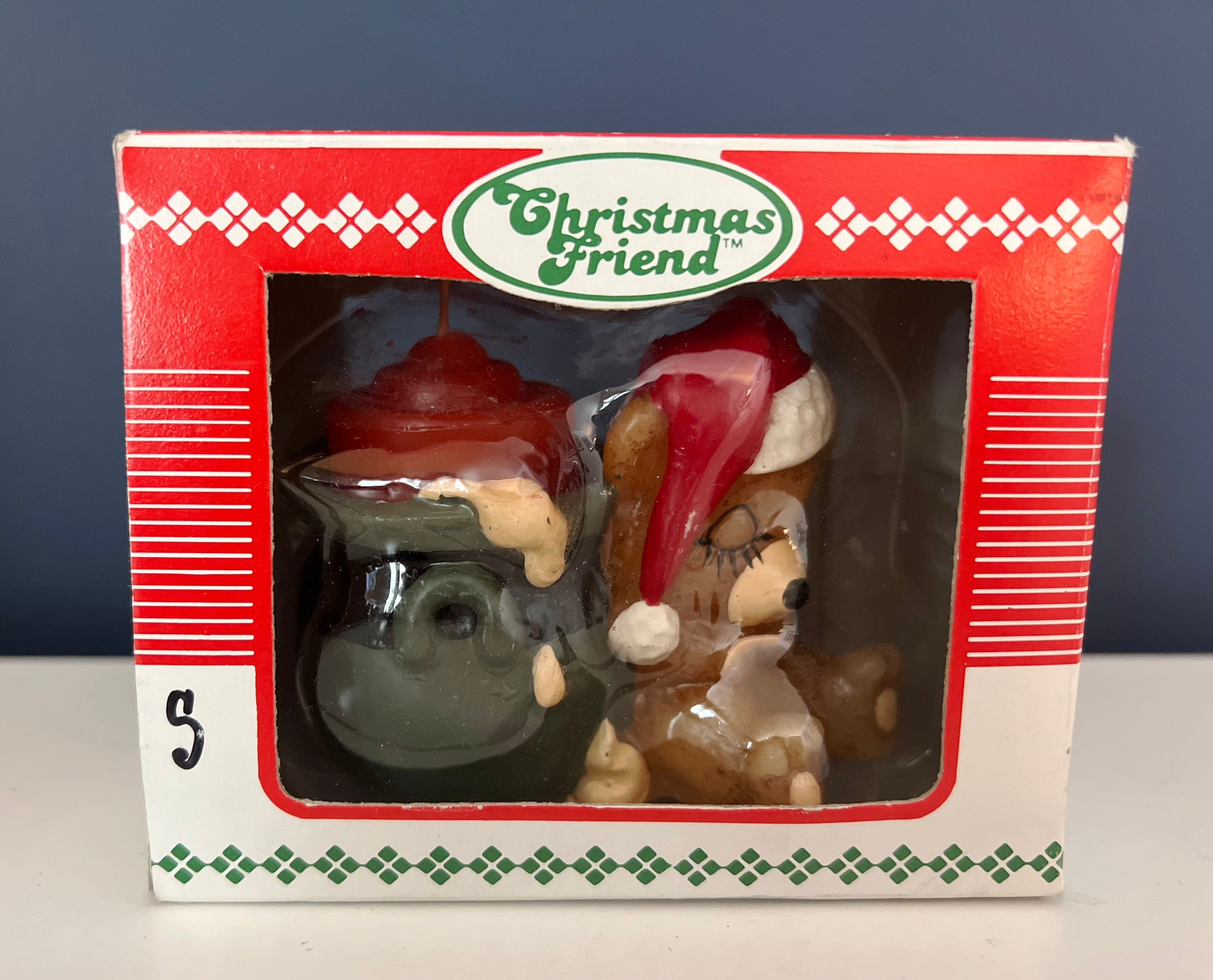 Vintage Jasco Christmas Friend Teddy Bear Candle