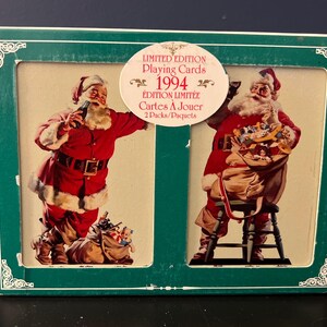 Cartas de baralho vintage Coca-Cola Santa Claus 1994