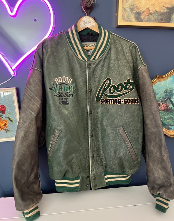 Vintage Roots Leather Varsity Jacket Etsy