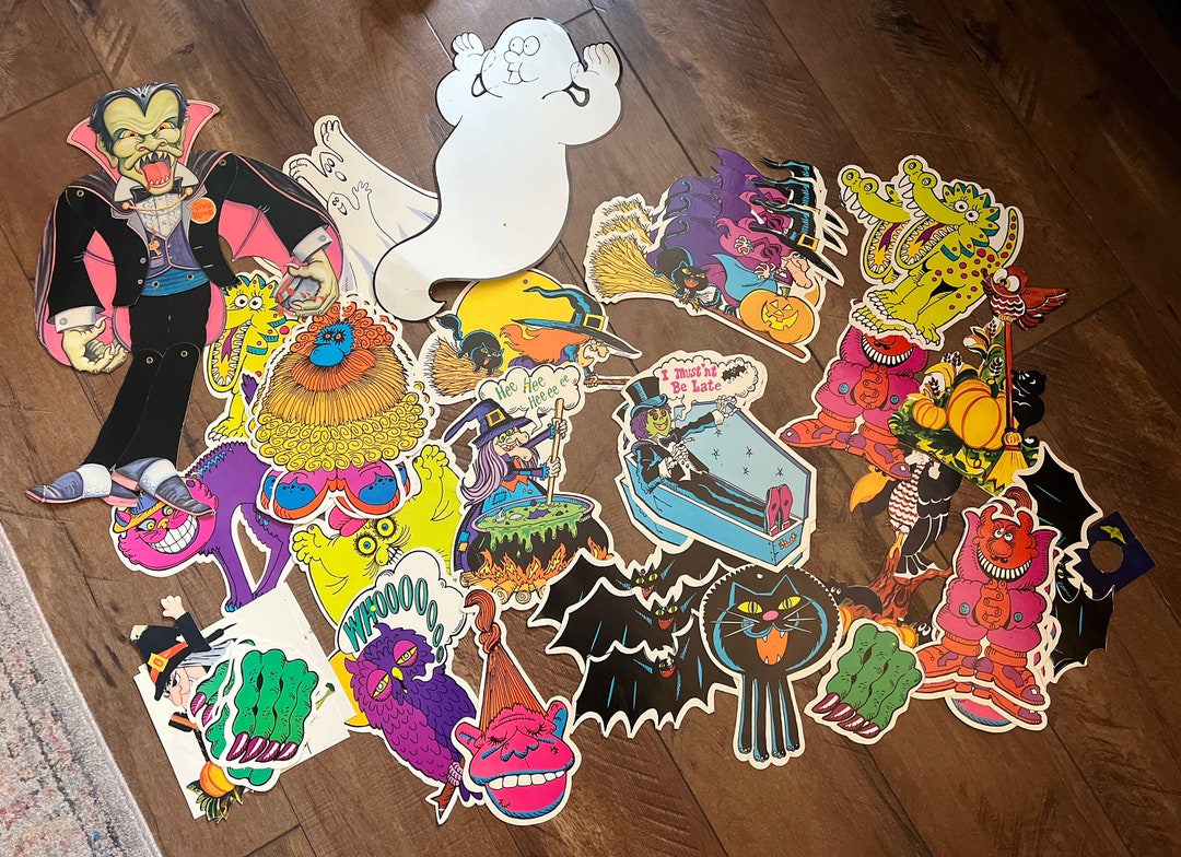 Lot of 43 Vintage Halloween Cutouts Etsy