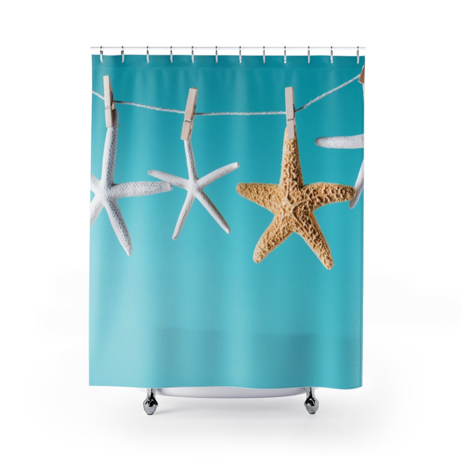 Hanging Starfish Shower Curtains Etsy