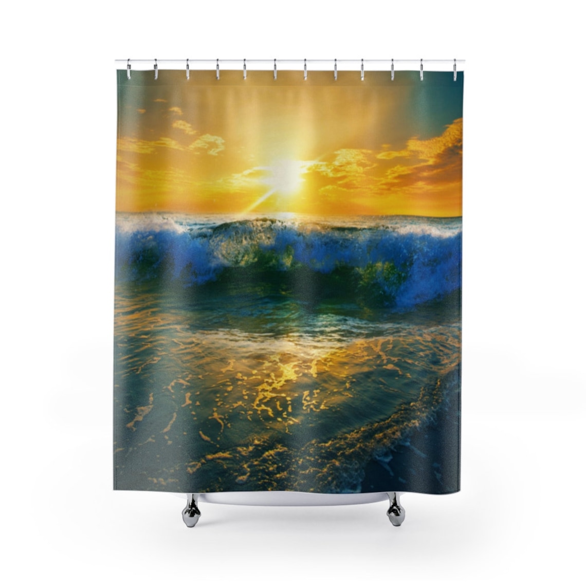 Ocean Waves at Sunrise Shower Curtains Etsy
