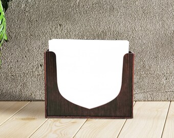 Wooden Napkin Holder: Tabletop Kitchen Decor, Fits 7" Napkins