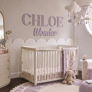 Personalisierte Baby Namen Zeichen aus Holz, benutzerdefinierte Kinderzimmer Wand Dekor über Krippe Bild 15
