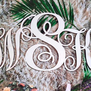 Monograma de madera personalizado: decoración para bodas y pared.