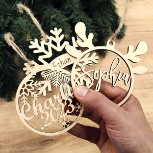 Personalized Wooden Christmas Ornament: Custom Holiday Tree Decor