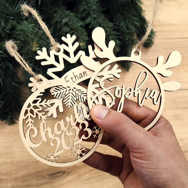 Weihnachtsschmuck handgemacht, personalisierte Weihnachtsschmuck, benutzerdefinierte Weihnachtsbaum-Dekor, Holz-Weihnachts-Dekor, Weihnachtsschmuck Name