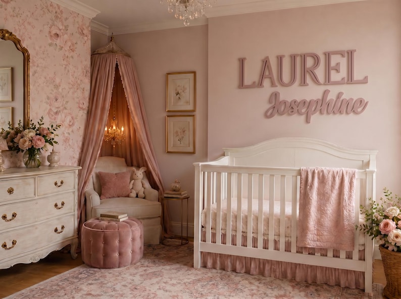 Personalisierte Baby Namen Zeichen aus Holz, benutzerdefinierte Kinderzimmer Wand Dekor über Krippe Bild 20
