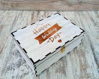 Personalized Keepsake Box, Wedding Keepsake Box, Wood Memory Box, Personalized Engraved Gift Box, Couple's Custom Box, Memorial Gift Box