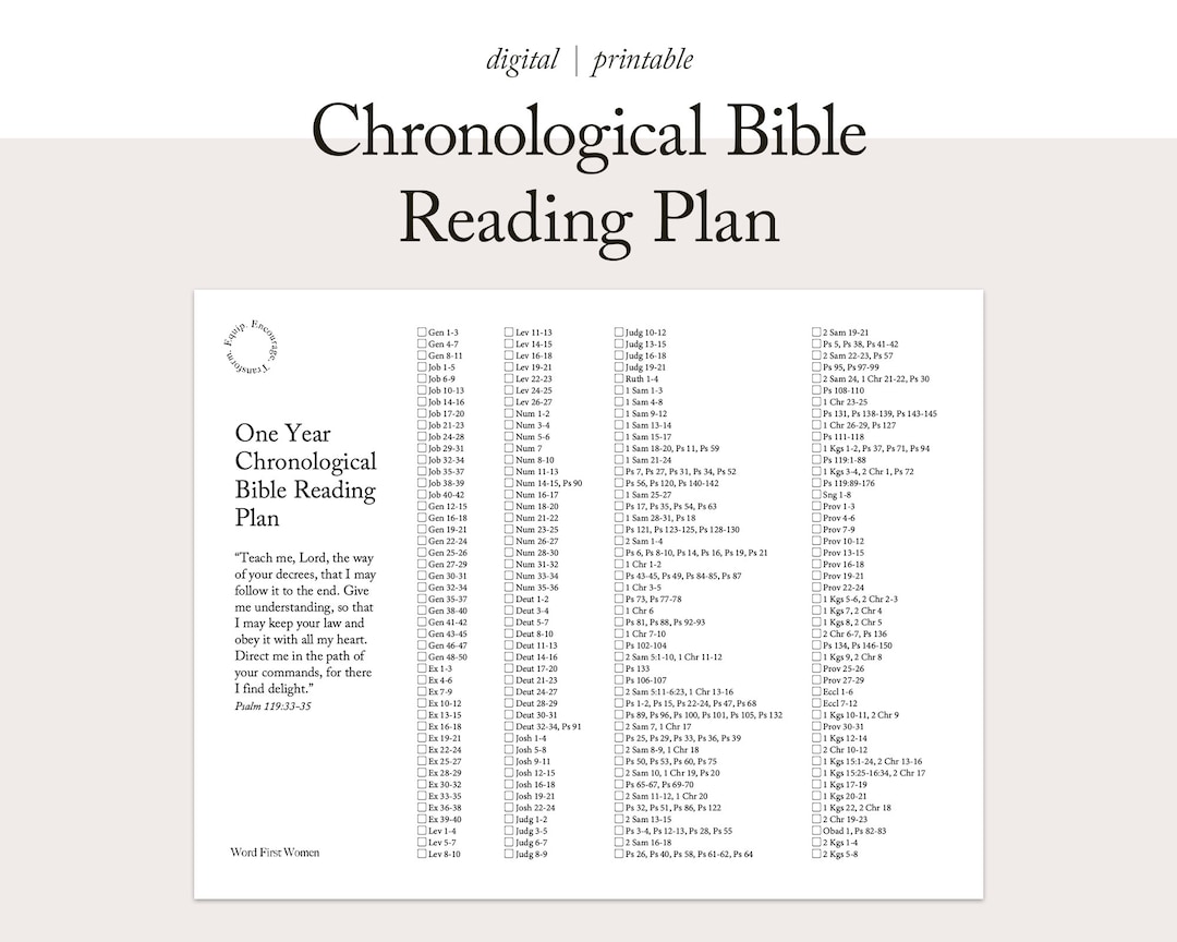 Chronological Bible Reading Plan (one Year) | Scripture