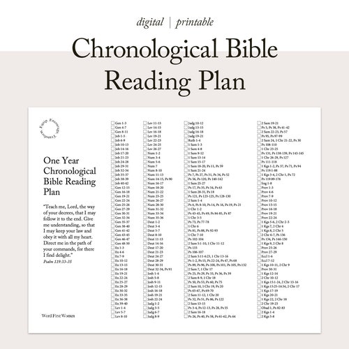 Chronological Bible Reading Plan One Year Bible Plan 365 - Etsy