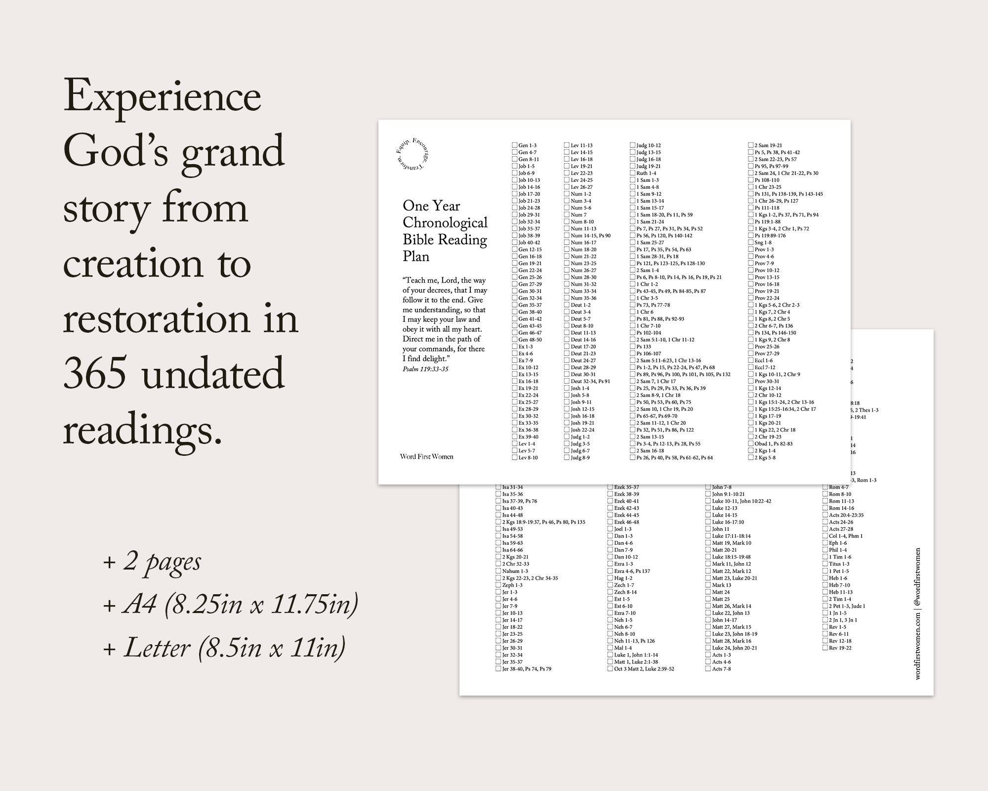 Bible Reading Plan 1 Year Printable