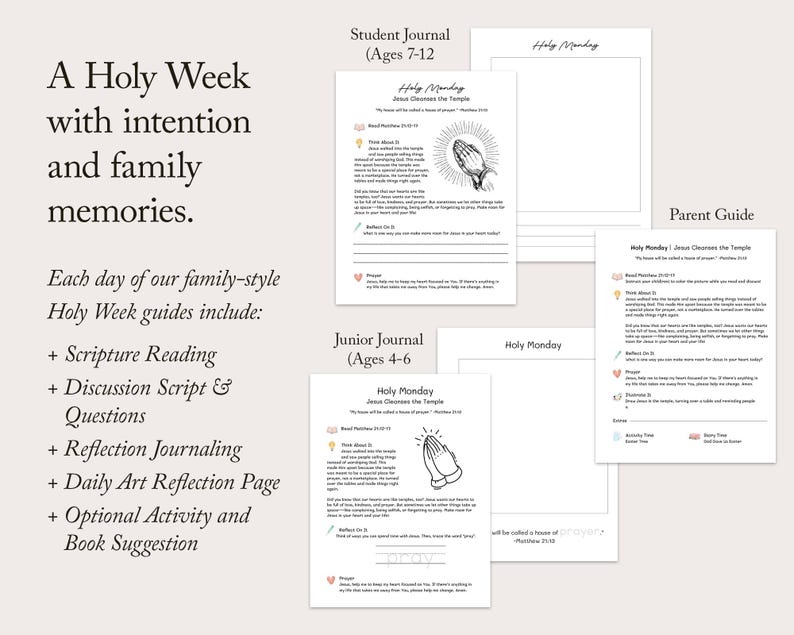 Holy Week Family Unit Study | Easter Devotional | Resurrection Bible ...