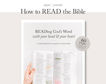 How to Study the Bible Guided Bible Study Workbook + Journal | Bible Reading Plan | Bible Study Journal