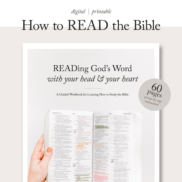 How to Study the Bible Guided Bible Study Workbook + Journal | Bible Reading Plan | Bible Study Journal