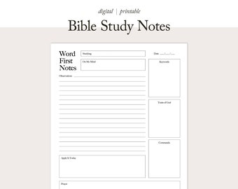Bible Study Notes | Bible Study Journal | Guided Bible Study | Christian Planner