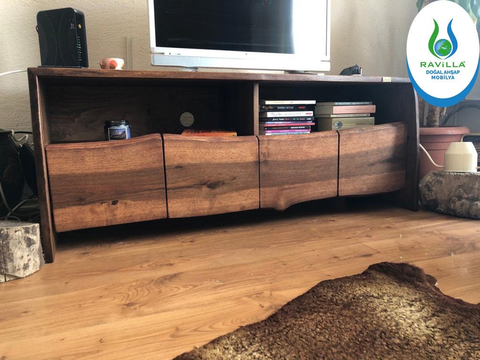 Live Edge TV Stand/walnut TV Stand/tv Etsy