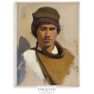 Portrait of a Young Man | Digital Printable Art | Vintage Male Portrait Oil Painting